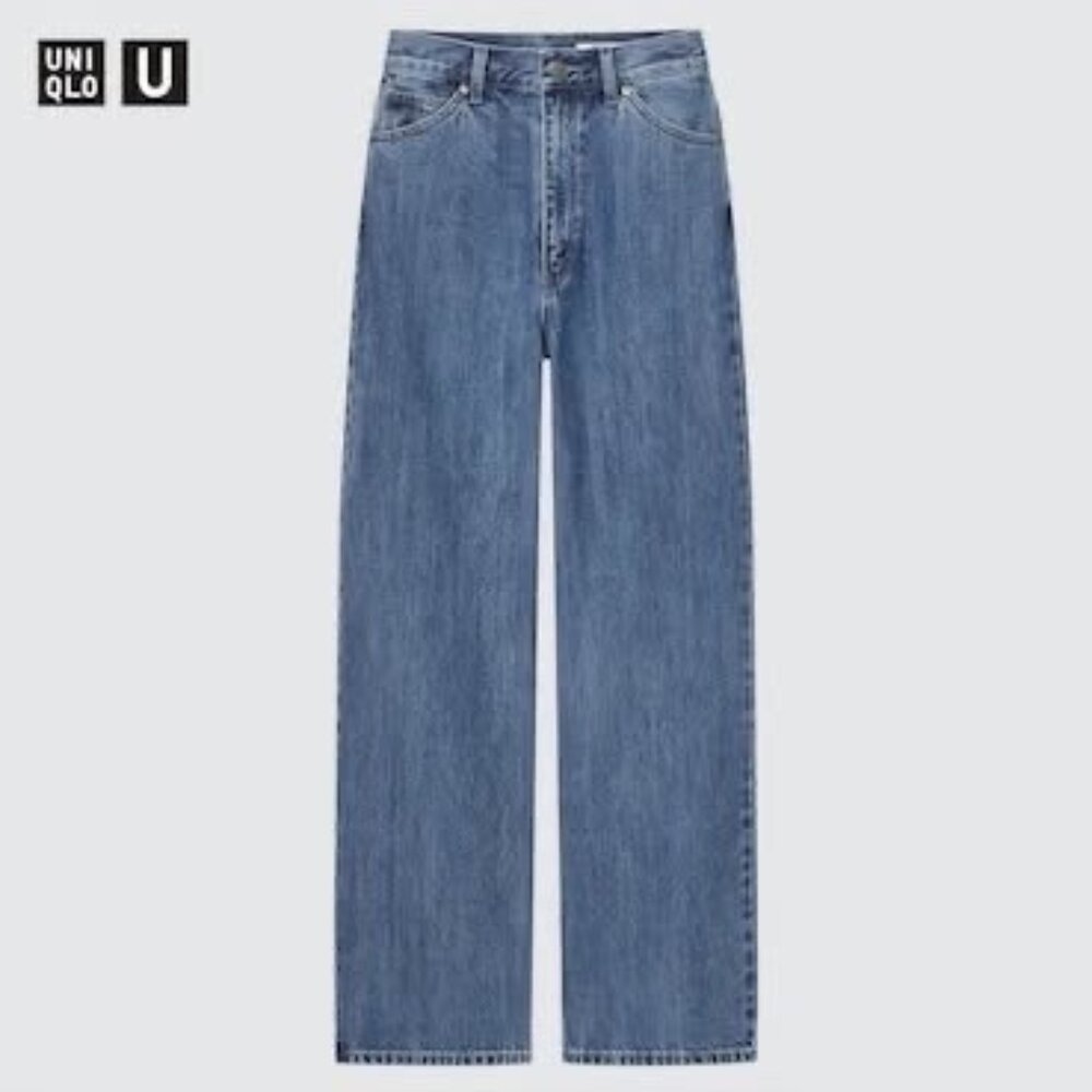 Uniqlo U Straight Leg High Rise Denim Jeans